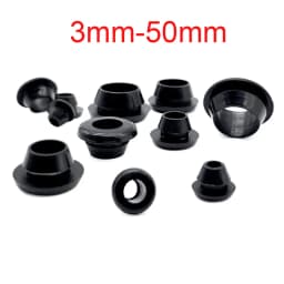 Black 3mm-50mm Rubber Snap-on Grommet Hole Plugs End Caps Bung Wire Cable Protect Bush