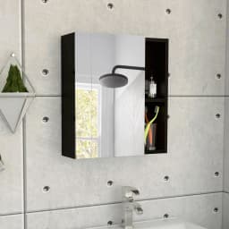 Labelle Medicine Cabinet With Mirror, Five Internal Shelves, Single Door Black