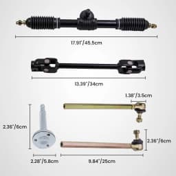 Steering Wheel Parts Tie Rod Rack Adjustable Shaft Set Unit For 110cc Go Kart 110cc Go Kart Assembly Shaft Kit