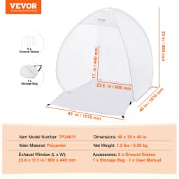 SucceBuy Spray Paint Shelter 40 x 35 x 40 in Pop-Up Portable Spray Paint Tent with Built-In Floor Exhaust Window and Storage Bag