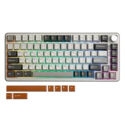 YUNZII B75 PRO 82-Key Wireless Mechanical Gaming Keyboard, Gasket Hot Swap Custom RGB 75% BT/Type-C/2.4G Creamy Knob Keyboard