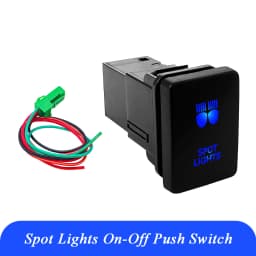 12V Blue LED Fog Light Bar Push Switch For Toyota 2015 Hilux GUN Prado 150 200 RAV4 HiAce Landcruiser ON OFF Button Switch