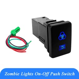 12V Blue LED Fog Light Bar Push Switch For Toyota 2015 Hilux GUN Prado 150 200 RAV4 HiAce Landcruiser ON OFF Button Switch