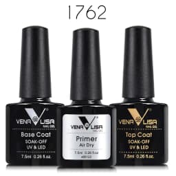 3pcs/set Venalisa Primer Base Coat Topcoat Nail Gel Polish Set Soak Off LED UV Gel Lacquer Nowipe Shiny Nail Gel Manicure Gel