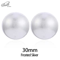 Badu Frosted Gold Color Semi-Ball Stud Earrings for Women Vintage Metal Big Round Earrings Jewelry Party Fashion Accessories