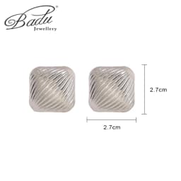 Badu Frosted Gold Color Semi-Ball Stud Earrings for Women Vintage Metal Big Round Earrings Jewelry Party Fashion Accessories