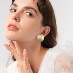 Badu Frosted Gold Color Semi-Ball Stud Earrings for Women Vintage Metal Big Round Earrings Jewelry Party Fashion Accessories