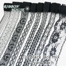 (10 Yards/Roll) Black Lace Fabric Ribbon Webbing Decoration Lovely Gift Packing Material