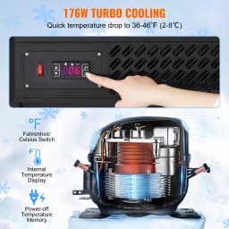 SucceBuy Refrigerated Display Case Countertop Pastry Display Case LED Lighting TURBO Cooling Frost Free Air Cooling