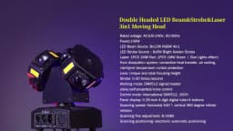 150W Double Head LED Beam&Strobe&Laser 3in1 Moving Head 8x12W RGBW 8x5W Bright Golden Red Green Laser Star DJ Lights effect