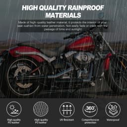 Motorcycle Rear Passenger Pillion Pad Rectangular Pillion Passenger Pad Seat For Harley Dyna 883 Choppers Bobber 8 Suction Cups