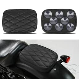 Motorcycle Rear Passenger Pillion Pad Rectangular Pillion Passenger Pad Seat For Harley Dyna 883 Choppers Bobber 8 Suction Cups