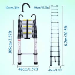 DayPlus Telescopic Loft Ladder Collapsible Step Ladders Extendable Alminium Ladders Folding Extending Portable,EN131,150kg/330lb