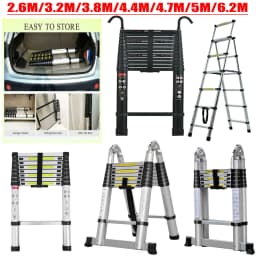 DayPlus Telescopic Loft Ladder Collapsible Step Ladders Extendable Alminium Ladders Folding Extending Portable,EN131,150kg/330lb