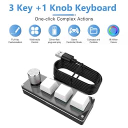Programmable DIY Mechanical Keyboard Bluetooth/USB Wired RGB Custom Mini 3 Key 1 Knob Knob Macro Hotswap Keypa for Laptop