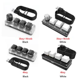 Programmable DIY Mechanical Keyboard Bluetooth/USB Wired RGB Custom Mini 3 Key 1 Knob Knob Macro Hotswap Keypa for Laptop