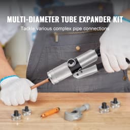 SucceBuy Hydraulic Tube Expander w/ 7 Pipe Expander Heads Deburring Tool Pipe Cutter for Copper Aluminum Brass Soft Steel Pipes