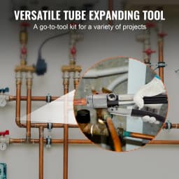 SucceBuy Hydraulic Tube Expander w/ 7 Pipe Expander Heads Deburring Tool Pipe Cutter for Copper Aluminum Brass Soft Steel Pipes