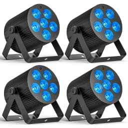 U'King 4PCS 60W LED Flat Par Light 6x6W RGBWA UV 6in1 LED Par Light DMX512 Remote Control Stage Light DJ Lighting Equipment