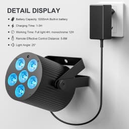U'King 4PCS 60W LED Flat Par Light 6x6W RGBWA UV 6in1 LED Par Light DMX512 Remote Control Stage Light DJ Lighting Equipment