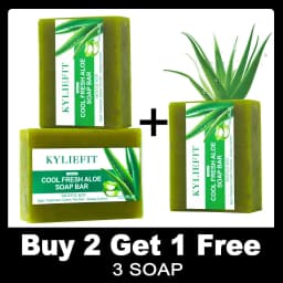 AILKE Aloe Vera Whitening Soap, Remove Acne, Pimples, Skin Radiant, Improve Skin Luster, Vegan Bath Wash for Women and Men, 200g