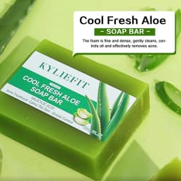 AILKE Aloe Vera Whitening Soap, Remove Acne, Pimples, Skin Radiant, Improve Skin Luster, Vegan Bath Wash for Women and Men, 200g