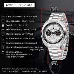 PAGANI DESIGN 2025 New Panda Dial Men Watches Luxury Quartz Watch For Men Japan VK63 Sport Chronograph Sapphire glass Wristwatch
