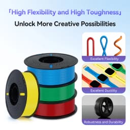 KINGROON Flexible TPU Filament 1.75mm, 5KG 10KG 3D Printing TPU Filament For 3D Printer, Soft 3D Plastic Material Non-Toxic
