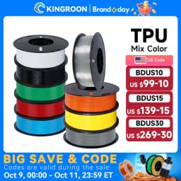 KINGROON Flexible TPU Filament 1.75mm, 5KG 10KG 3D Printing TPU Filament For 3D Printer, Soft 3D Plastic Material Non-Toxic