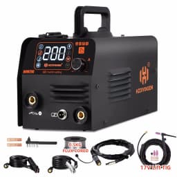 HZXVOGEN 3 IN 1 MIG/TIG/MMA Semi-Automatic Welding Machine HVM200 Inverter Welder Synergy Tool Non Gas MIG Welder For Gasless Iron Soldering 220V