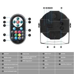 U'King 2PCS Party Light Par Light 36 LEDs RGB DMX Stage Effect Lighting Stage Flat Par Lighting DJ Lights Disco Lights Wedding