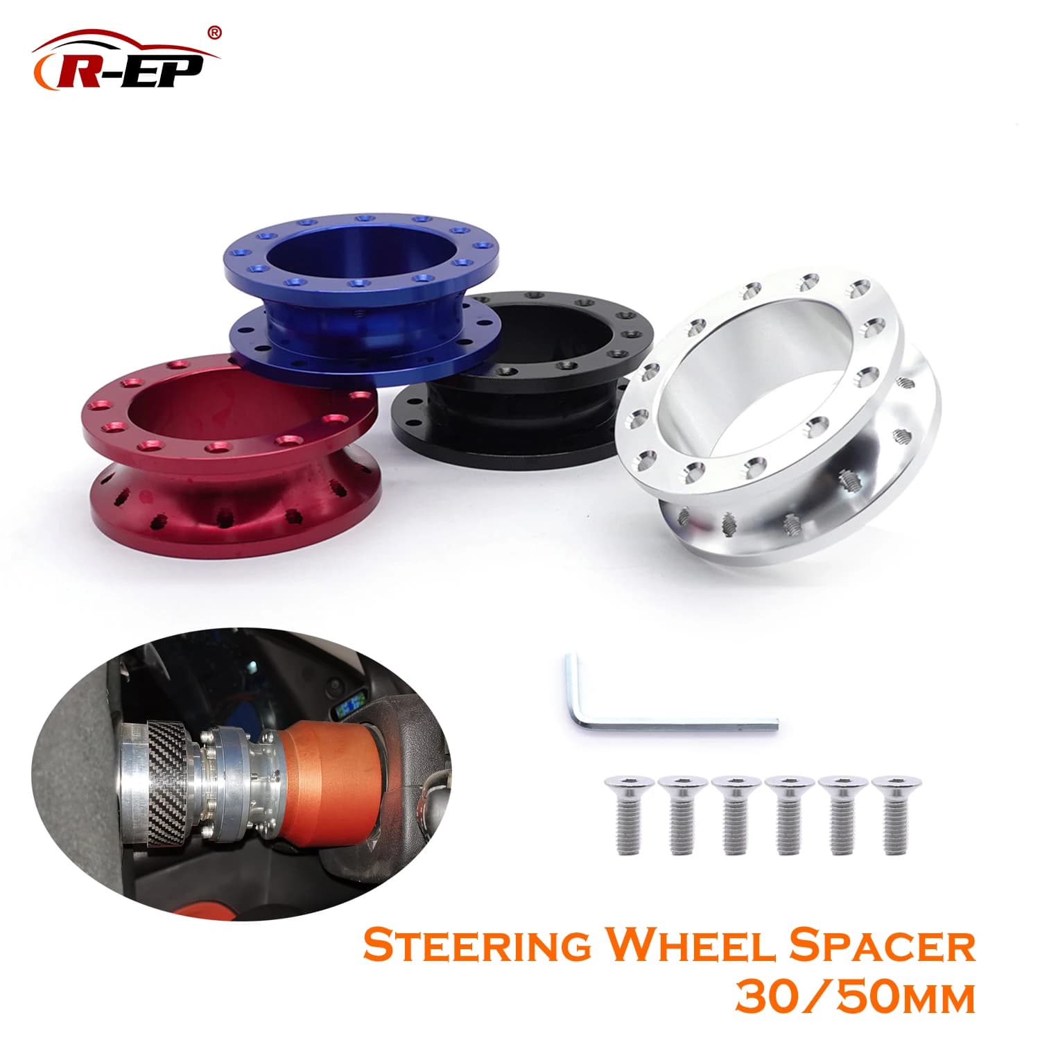 Universal Car Tuning Sport Steering Wheel Spacer Adapter 30mm 50mm CNC Aluminum Fits for Racing Car Hub Boss Kit