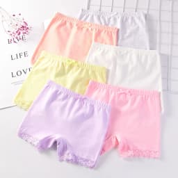 Girls Safety Panties Kids Cotton Children Underwear Children's Briefs Cartoon Beach Short Solid Color For 2-11 Years Old 2/6pcs