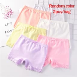 Girls Safety Panties Kids Cotton Children Underwear Children's Briefs Cartoon Beach Short Solid Color For 2-11 Years Old 2/6pcs