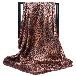 Luxury Women Silk Scarf Square Bandana Design Brand Headband Female Satin Hijab Large Shawl Wrap Lady Kerchief Chain Print New