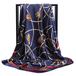 Luxury Women Silk Scarf Square Bandana Design Brand Headband Female Satin Hijab Large Shawl Wrap Lady Kerchief Chain Print New