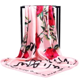 Luxury Women Silk Scarf Square Bandana Design Brand Headband Female Satin Hijab Large Shawl Wrap Lady Kerchief Chain Print New