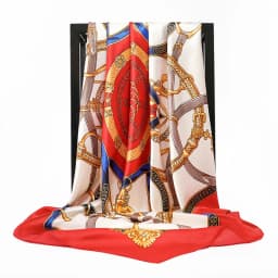 Luxury Women Silk Scarf Square Bandana Design Brand Headband Female Satin Hijab Large Shawl Wrap Lady Kerchief Chain Print New