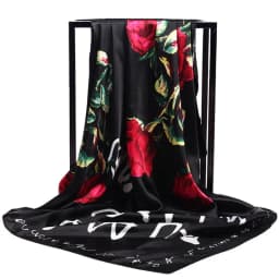 Luxury Women Silk Scarf Square Bandana Design Brand Headband Female Satin Hijab Large Shawl Wrap Lady Kerchief Chain Print New