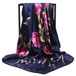 Luxury Women Silk Scarf Square Bandana Design Brand Headband Female Satin Hijab Large Shawl Wrap Lady Kerchief Chain Print New