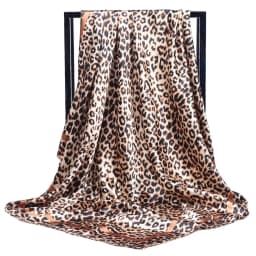 Luxury Women Silk Scarf Square Bandana Design Brand Headband Female Satin Hijab Large Shawl Wrap Lady Kerchief Chain Print New