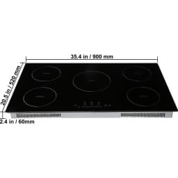 SucceBuy 5 Burners 30/36 Inch Electric Induction Cooktop Stove Hob Built-in Burner Cooker Sensor Touch Control Magnetic Cooker