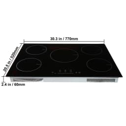 SucceBuy 5 Burners 30/36 Inch Electric Induction Cooktop Stove Hob Built-in Burner Cooker Sensor Touch Control Magnetic Cooker