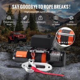 SucceBuy 6000lbs Electric Winch Car Truck Winch with 1/4 in 55 ft Synthetic Rope Wireless/Wired for Towing SUV Jeep Trailer Boat
