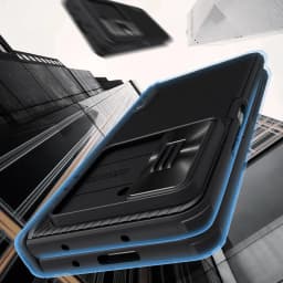for Samsung Galaxy Z Fold 5 Case with Kickstand, Built-in Slide Camera Cover & Hinge Protection, Shockproof Non-Slip Stand Case