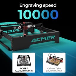 ACMER P1 10W Powerful Laser Engraver Wifi APP Control Woodworking Cutting Machine Wood Leather Panel Engraving 400x410mm Size
