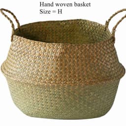 Seagrass Wicker Woven Storage Basket Planting Flower Pot Folding Organizer Laundry Basket Home Garden Belly Mimbre Basket