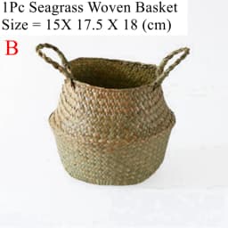 Seagrass Wicker Woven Storage Basket Planting Flower Pot Folding Organizer Laundry Basket Home Garden Belly Mimbre Basket