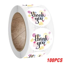 100-500pcs Round Thank You Stickers for Envelope Seal Labels Gift Packaging Decor Birthday Party Scrapbooking Stationery Sticker