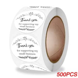 100-500pcs Round Thank You Stickers for Envelope Seal Labels Gift Packaging Decor Birthday Party Scrapbooking Stationery Sticker